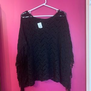 Black knitted over coat